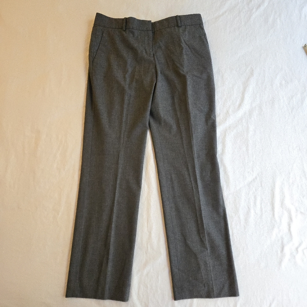 Ann Taylor Grey Straight Leg Dress Pants Stretch Wool Blend